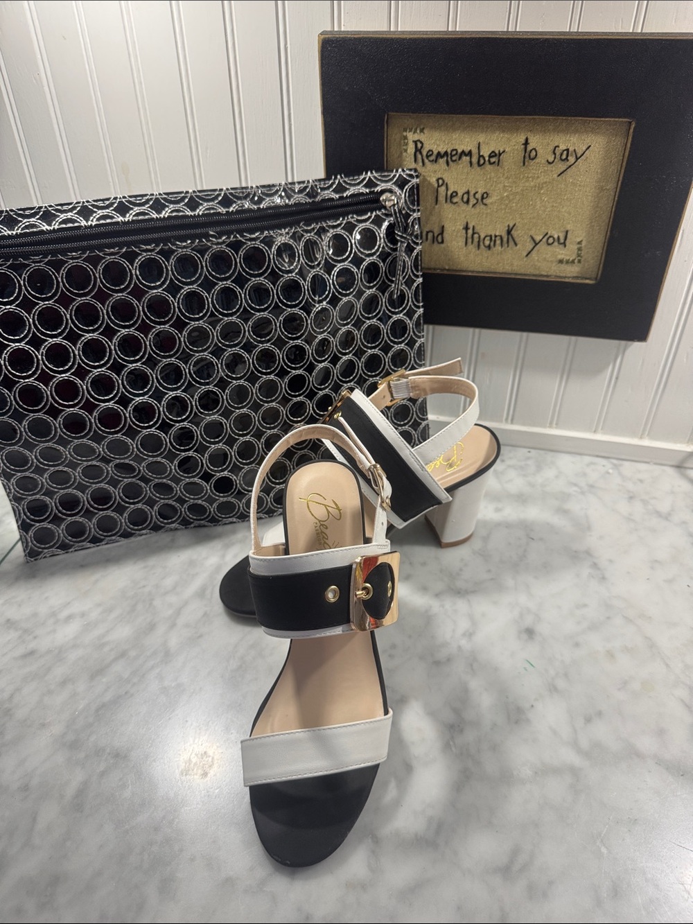 Beacon Black and White Heels